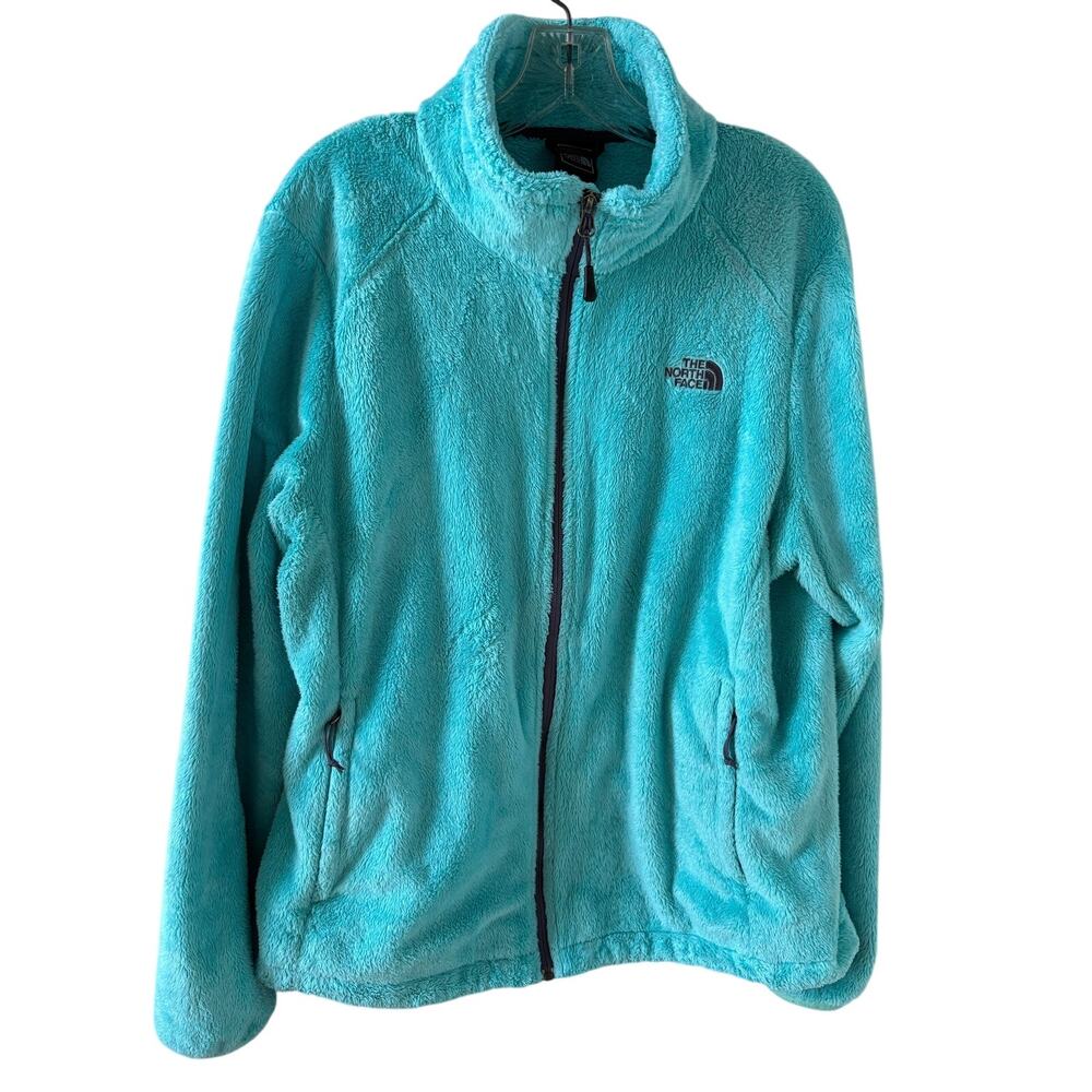 The North Face Fleece Zip up Jacket Teal Osito Fuzzy Women's size XL